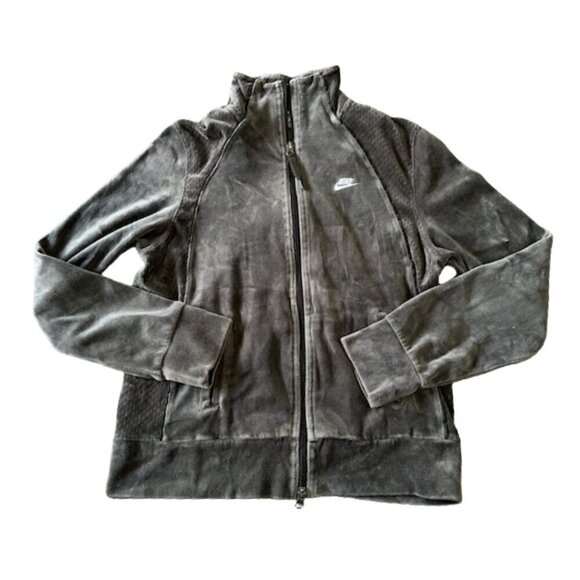 Nike Womens Viva Velour Soft Track Jacket Size Medium Full Zip - Picture 2 of 11